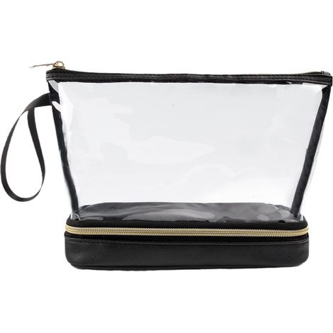 trousse transparent pvc grande capacité VC, double couche grande capacité avec compartiments sec et (1/5)