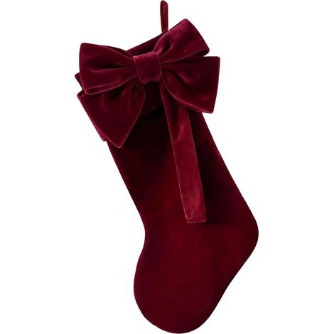Chaussette De Noël en Velours Décorations Festives De Sac À Bas À Nœud En Velours Pour La Décoration De L'Arbre De Noël La Cheminée Le Manteau La Rampe D'Escalier La Maison Et La (1/5)