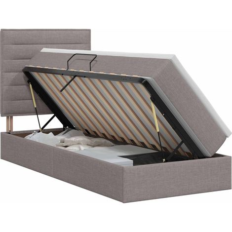 Maison Exclusive - Letto con contenitore e materasso Tortora 100 x 200 cm Tessuto (1/5)