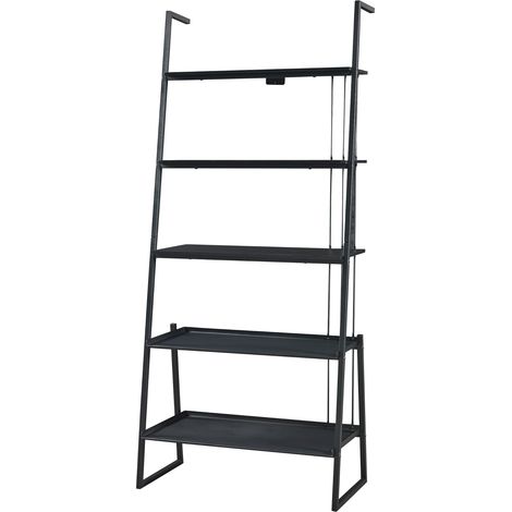 Scaffale dal design senza tempo per soggiorno/camera da letto mobile contenitore stile scala 184 x 80 x 40 cm nero 030011332