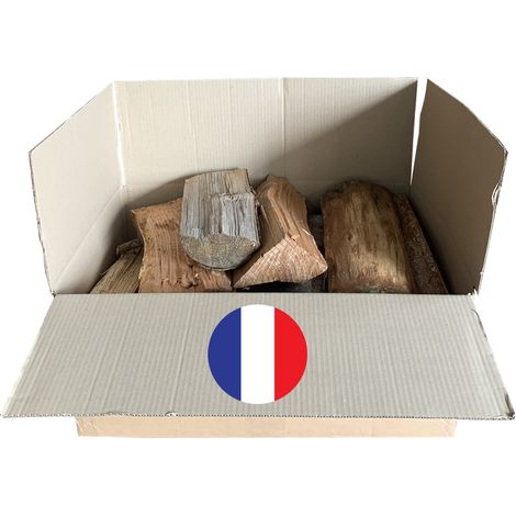 Monmobilierdesign – Mélange de bois de chauffage français 50 cm 15 kg – 100% feuillus durs – Allumage rapide – Chaleur immédiate – Pour cheminées et poêles