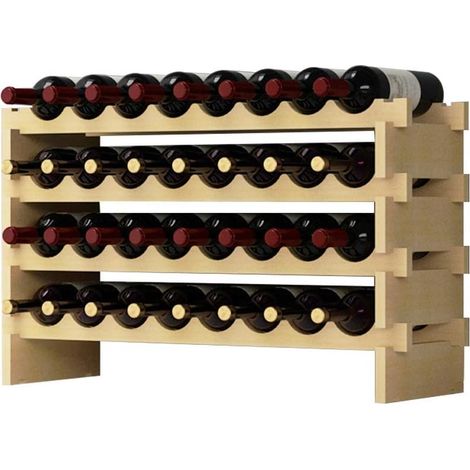 Need Étagère à Bouteilles Casier à vin Bouteilles en Bois Non traité avec 4 étages pour 32 Bouteilles,Taille 90 30 54CM