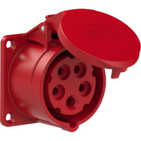 Einbausteckdose 16A 5P 400V /70x70/ rot IP44 315-6 (1/2)