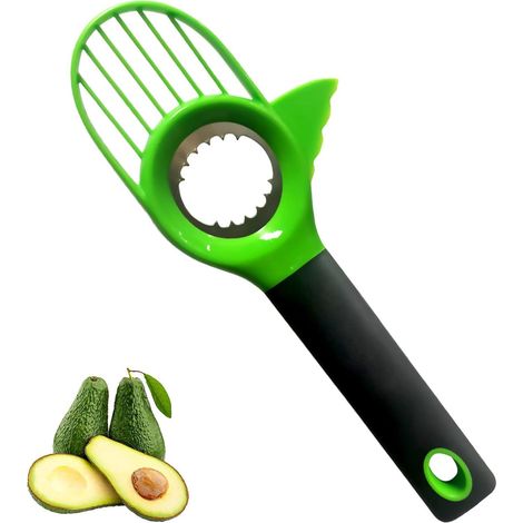 Coupe-avocat 3 en 1 avec poignée en silicone, sans BPA, découpe-avocat à fente (1/5)