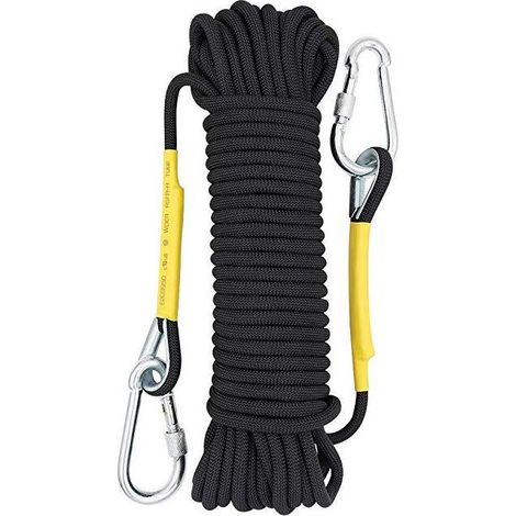 mm Kletterseil, 10 m Statikseil, Rettungsseil mit 2 Karabinern für Eisklettern, Rettung, Brandbekämpfung und Navigation.