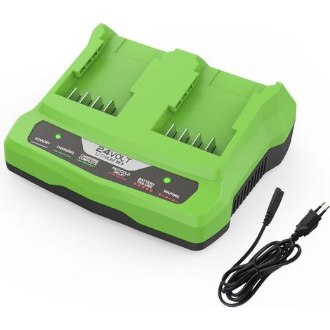 Chargeur double port pour batteries 24 V G24X2UC2, G24X2C et G24C, compatible avec les batteries 24 V. (1/5)