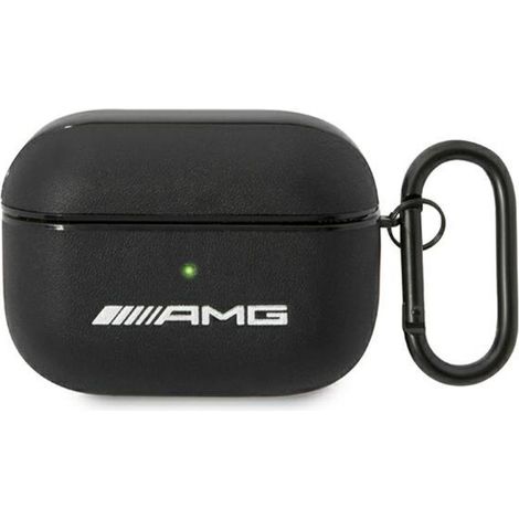 Étui AMG AMAPSLWK pour AirPods Pro, noir/cuir noir (1/3)