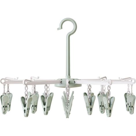 Paquet de 1 séchoirs à Chaussettes, étendoir pivotant, Cintre à Crochet Coupe-Vent, Chaussettes à Linge suspendues, étendoir Portable, pour sous-vêtements, Chaussettes, vêtements (1/5)
