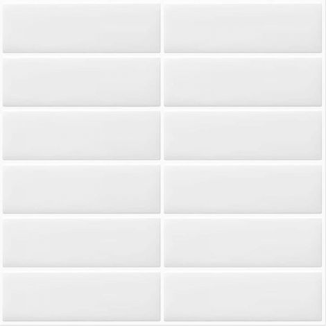 Autocollants pour carrelage rectangulaires pour cuisine et salle de bain, blanc (10 pièces, 30,5 x 30,5 cm) (1/5)