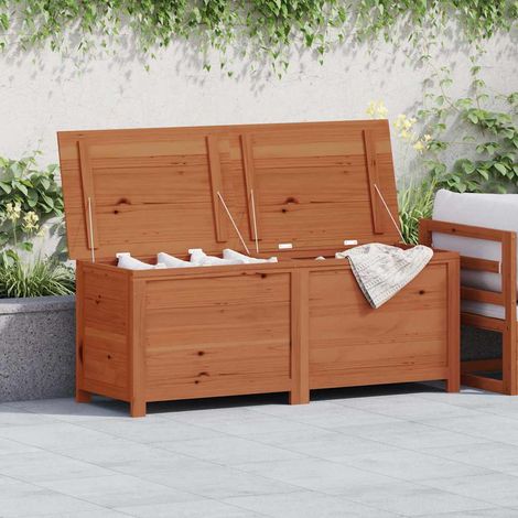 Outdoor-Kissenbox Braun 150x50x56 cm Massivholz Tanne