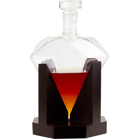 Caraffa Mikamax Diamante Trasparente 850 ml con Base in Rovere (1/4)