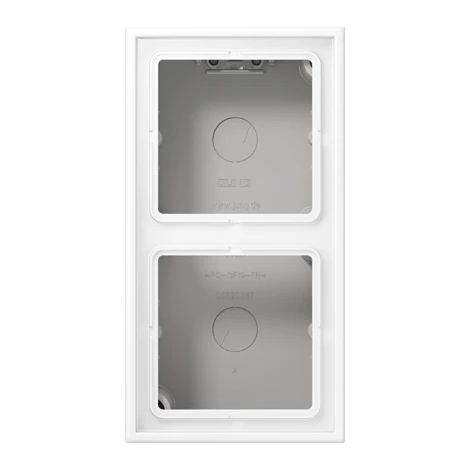 Jung Calotta a incasso 2 volte, LS CUBE, Duroplast verniciato, bianco neve opaco, montaggio verticale e orizzontale LS 582 A WWM