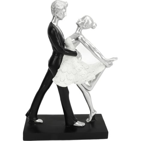 Sculpture de Couple Danse en Résine, Statue Abstraite Moderne, Artisanat Main, Danse Ballet Élégante, Cadeau Déco Contemporain (1/5)