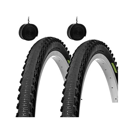 2 COPERTONI DEMI SLICK 26 x 1.95 + Camere daria 50 559 per MTB Trekking Bike Bici Ibrida (1/5)