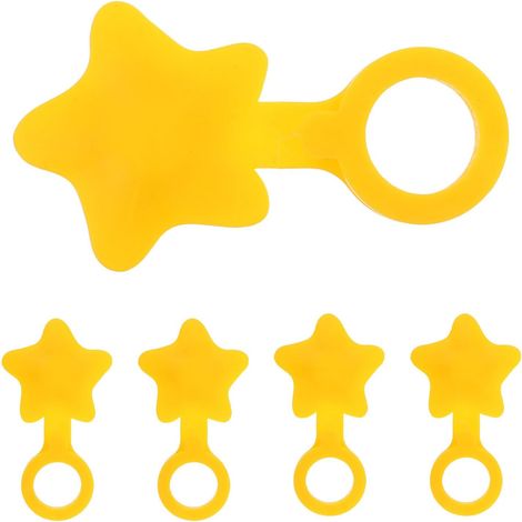 5 bouchons de baignoire, silicone, jaune, pour salle de bain (1/5)