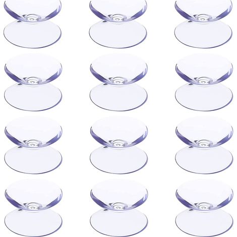 12 ventouses double face en plastique sans crochets pour plaques en verre pour éviter le glissement de la plaque en verre (1/5)