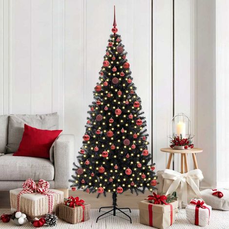 Weihnachtsbaum mit 300 LEDs mit Ständer Schwarz 180 cm PVC (1/5)