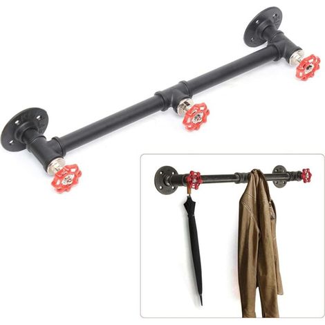 Porte-Serviettes Vintage 50cm Noir, Porte-Torchons pour Salon et Chambre (1/4)
