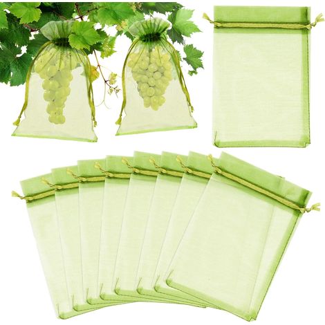 filets de protection pour fruits clair sauge grands sacs cadeaux en organza filet plantes jardin 20 x 30 cm Lot de 100 30 cm 20 x Vert (1/5)