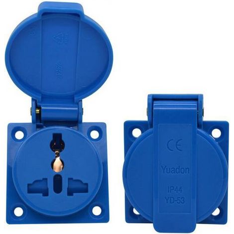 Wasserdichte Mehrzwecksteckdose mit Abdeckung. Industriesteckdose IP44, 250 V, 10 A