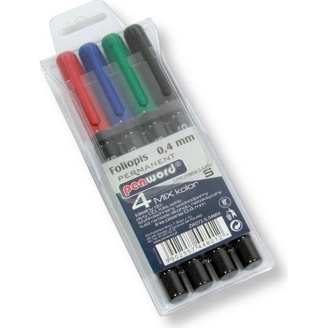 Rotulador para láminas de 0,4 mm, 4 colores.