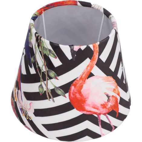 Pantalla de lámpara moderna y sencilla de terciopelo, decorativa y refinada, para portalámparas E27 y E14. Flamingos-Crezuo