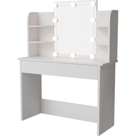 Juskys Bella, tavolo da toeletta con illuminazione a LED,