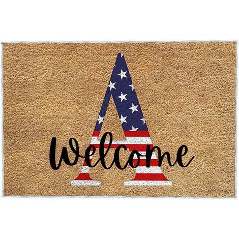 Tapis De Seuil - Tapis D'Entrée Patriote - 60 x 40 cm - Velours Cristal - Anti-Dérapant PVC - Intérieur Extérieur - 1 Pièce (1/4)