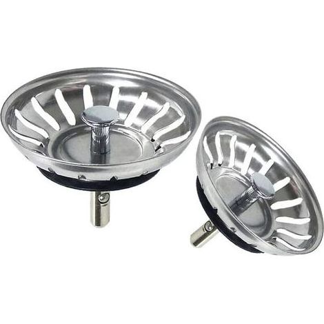 Filtre D'évier - Acier Inoxydable 304 - Diamètre Extérieur 79 Mm - Pour Éviers Cuisine Et Salle De Bain - 2 Pièces (1/5)