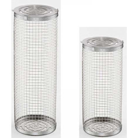 Ensemble de paniers de grillage enroulable emboîtables avec poignée en bois (2 pièces, 31 × 10cm,20 × 9 cm), panier de grillage enroulable, accessoires de barbecue pour grill extérieur pour lég (1/4)