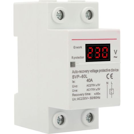 3pcs Dispositif de Protection Contre Les Surtensions et Les sous-tensions, Récupération Automatique, 230V, 40a, équipement électrique de sécurité (1/5)