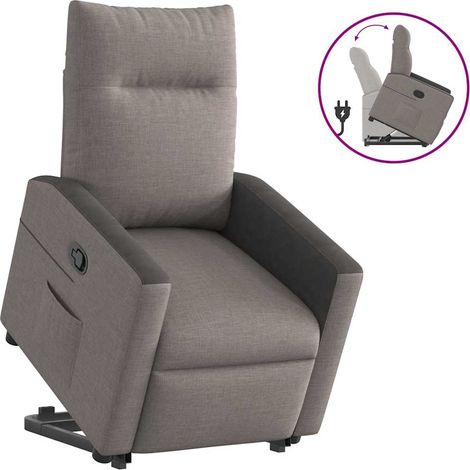 Relaxsessel mit Aufstehhilfe Taupe Stoff