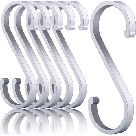 Crochet En S - Aluminium Anodisé - Charge Maximale 25 Kg - Pour Cuisine Salle De Bain Chambre - Lot De 12 (1/5)