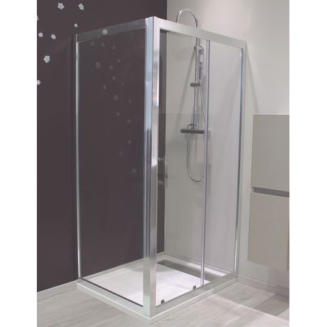 ONDEE - Mamparas de baño EKLA - Mamparas de baño fija - Vidrio templado - Acabados cromados - 80x185x0,6cm (1/4)