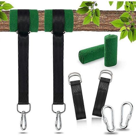 Sangles de hamac avec fixation pour balançoire d'arbre, sangles de suspension robustes avec anneau et sangles de hamac, charge maximale 550 kg, hamac de camping S (1/5)