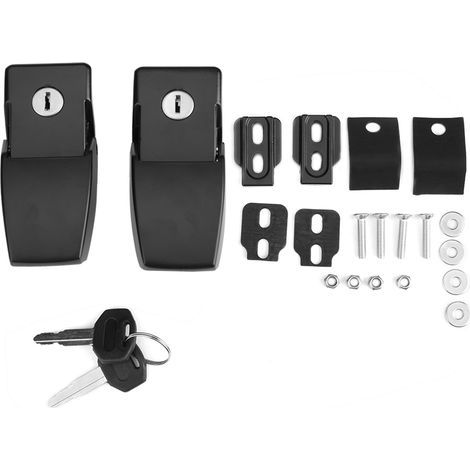 Cerradura de capó, cerradura de acero de repuesto duradera (4,1 x 1,9 pulgadas) para Jeep Wrangler JK de 2 puertas (2007-2017). (1/5)