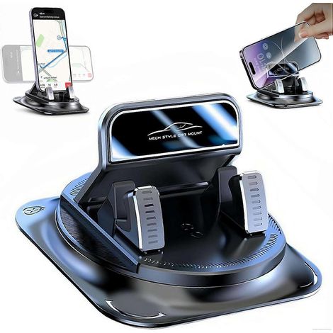 Support de téléphone de voiture rotatif 360° pour tableau de bord coussinet antidérapant double couche absorbant les chocs (1/5)