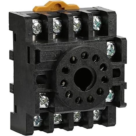 AUTO Prise de relais de puissance 11 broches Support de prise Bornes à vis Montage sur rail DIN pour le relais temporisé JQX-10F JTX-2C PF113A Prise de base de relais de puissance 11 broches pour le (1/5)