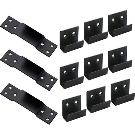 Lot de 12 crochets muraux robustes en acier inoxydable pour panneau perforé - Pour cuisine, garage, salle de bain, salle de classe, bureau (1/5)