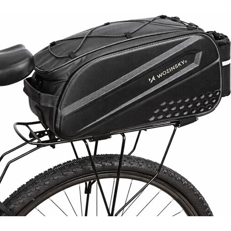 Borsa laterale per bicicletta da portapacchi con tracolla lunga - nera (1/5)