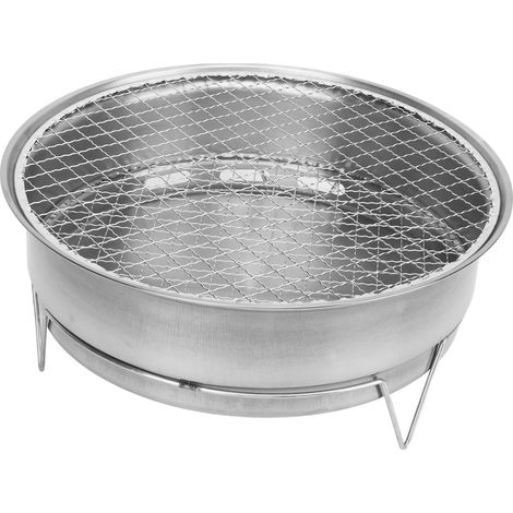Barbecue à charbon de bois portable multifonction avec plaque de cuisson en pierre pour le camping en plein air (1/5)