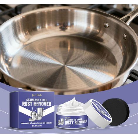 JUE FISH Stainless Steel Cleaner and Rust Remover - Gas Stove, Range Hood Cleaner, Grease Remover, Cookware Rust Remover (1/5)
