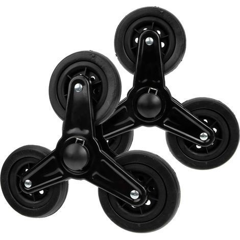 2X Roues de Chariot de Courses Pliables, Pièces de Réparation, Roues D'escalier de Chariot Utilitaire (1/5)
