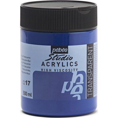 Peinture Acrylique - PEBEO - 500 ML - Bleu Phtalocyanine - Séchage rapide - Multi-surfaces (1/2)