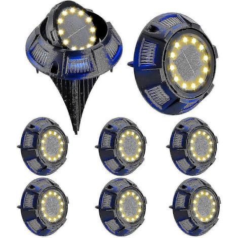 Set mit 8 Solar-Bodenleuchten, geeignet für Terrasse, Einfahrt, Rasen, Hof, Garten (1/5)