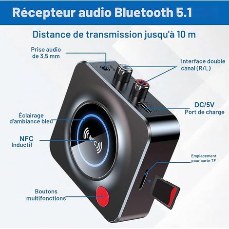Récepteur Bluetooth Adaptateur sans Fil RCA Jack AUX (1/4)