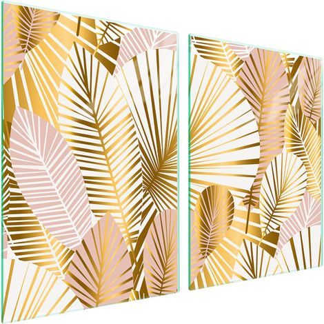 Plaque de protection en verre pour poêle 2x45x52 Feuille (1/5)