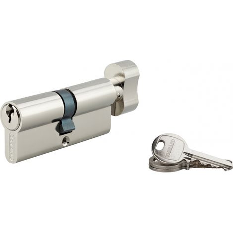 Cilindro europeo per serratura a pomolo SA  30Bx40mm, anti estrazione, nichel, 3 chiavi - THIRARD