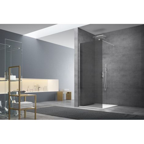 Swiss Aqua Technologies Paroi de douche à l'italienne 87x200cm Walk-in, verre fumé (WI90KS) (1/5)