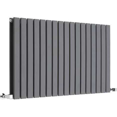 Double Flat Panel Radiator Anthracite 600mm High 1428mm Wide